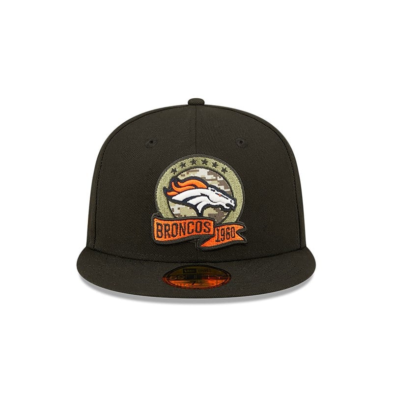 Black New Era Denver Broncos NFL Salute To Service Fitted Cap 59fifty | CVWU70198