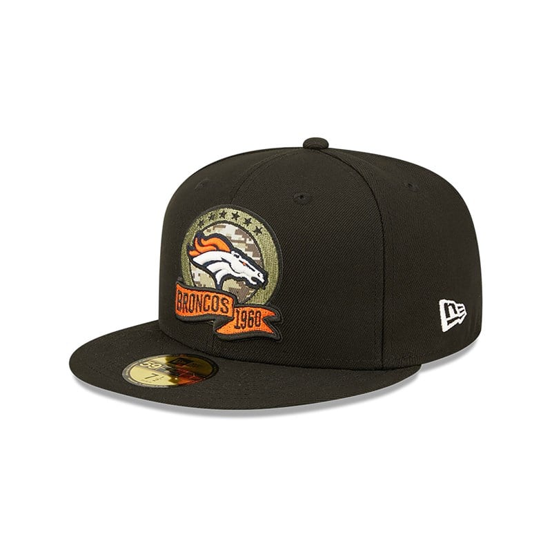 Black New Era Denver Broncos NFL Salute To Service Fitted Cap 59fifty | CVWU70198