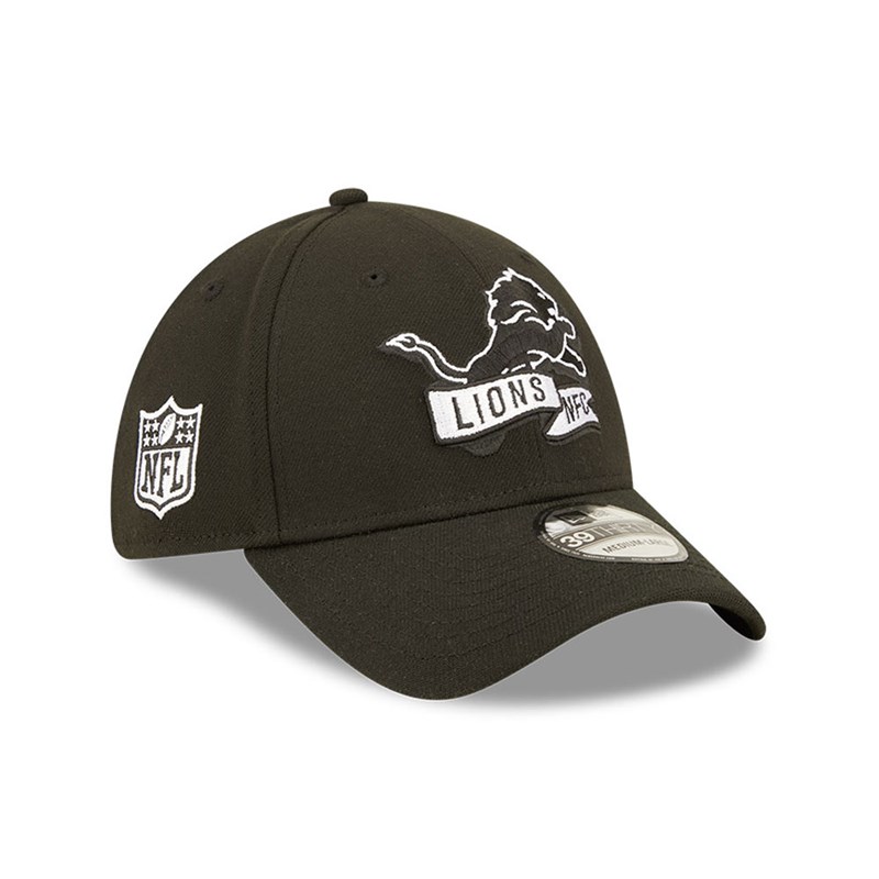 Black New Era Detroit Lions NFL Sideline 2022 Stretch Fit Cap 39thirty | QIYR43296