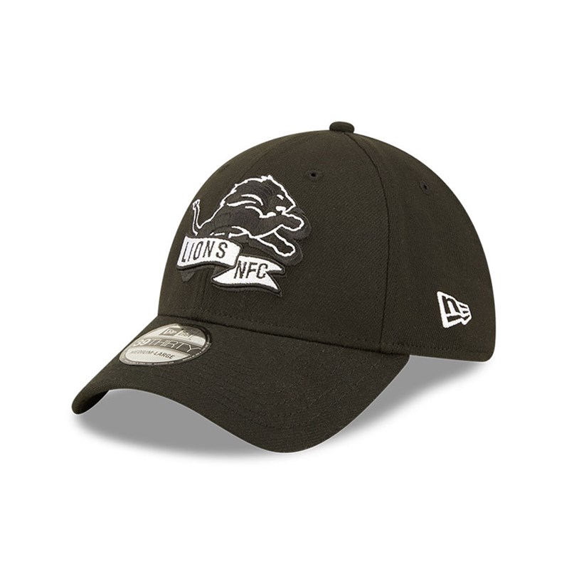 Black New Era Detroit Lions NFL Sideline 2022 Stretch Fit Cap 39thirty | QIYR43296