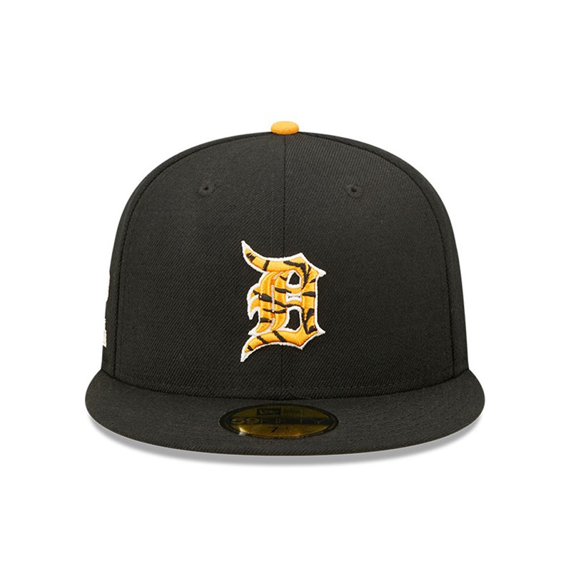 Black New Era Detroit Tigers Tiger Fill Fitted Cap 59fifty | DFVU19372