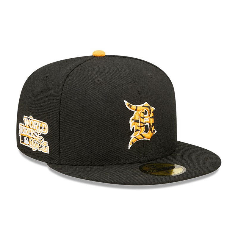 Black New Era Detroit Tigers Tiger Fill Fitted Cap 59fifty | DFVU19372