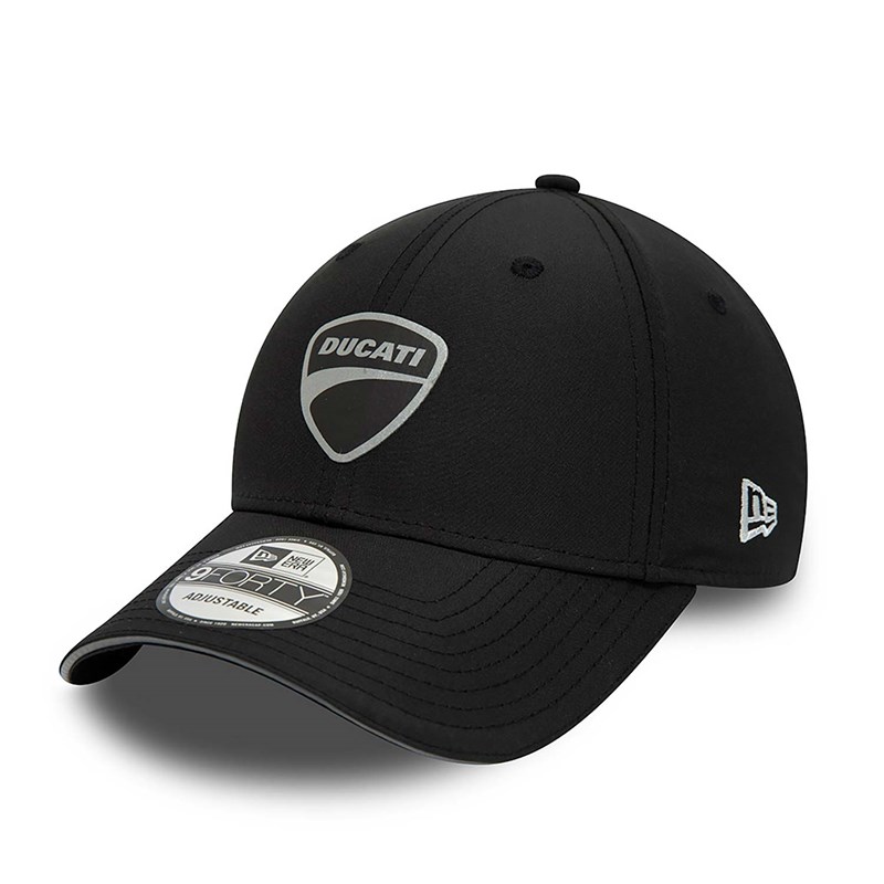 Black New Era Ducati Motor Reflective Logo Adjustable Cap 9forty | QCDI20987