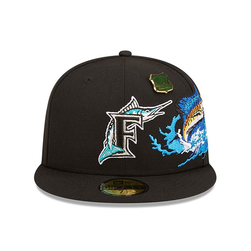 Black New Era Florida Marlins State Park Fitted Cap 59fifty | IBHN01235