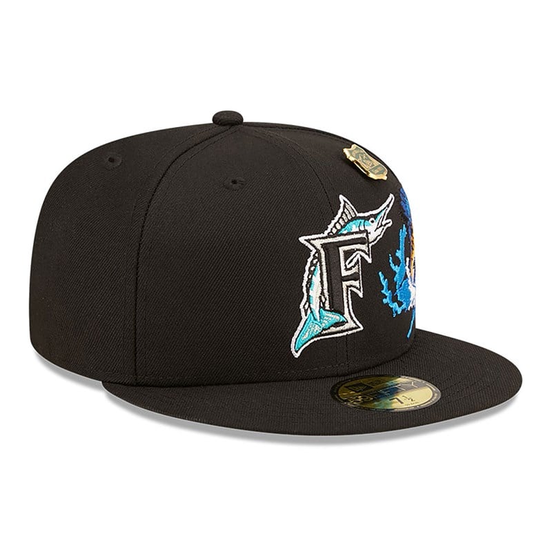 Black New Era Florida Marlins State Park Fitted Cap 59fifty | IBHN01235