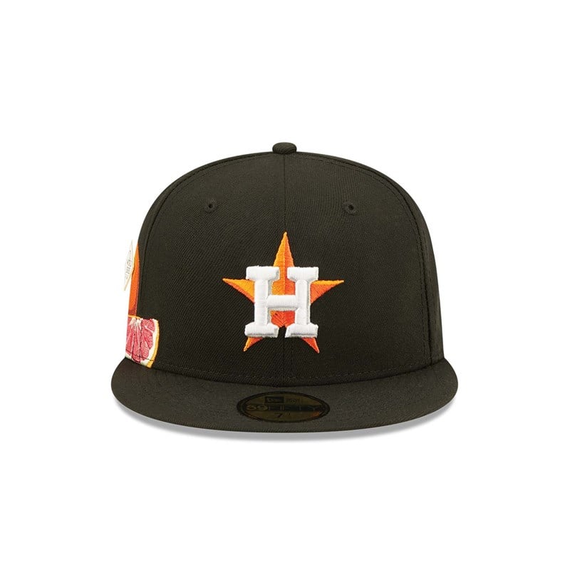 Black New Era Houston Astros Fruit Fitted Cap 59fifty | YRAD81537