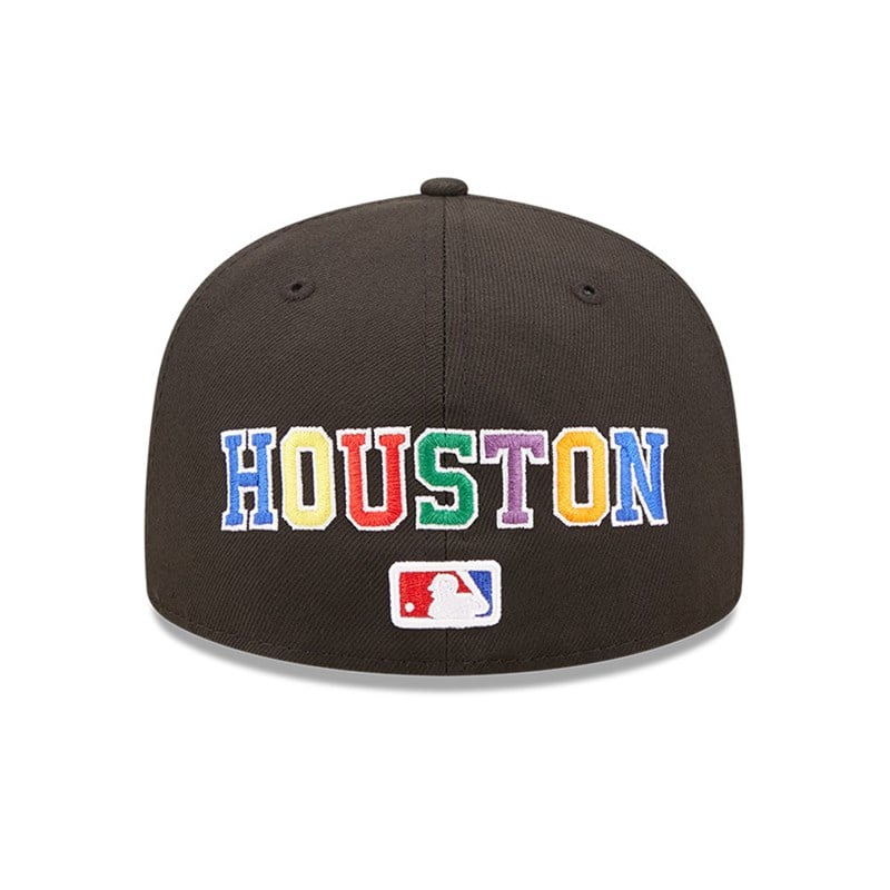 Black New Era Houston Astros MLB Prismatic Fitted Cap 59fifty | YFZT42791