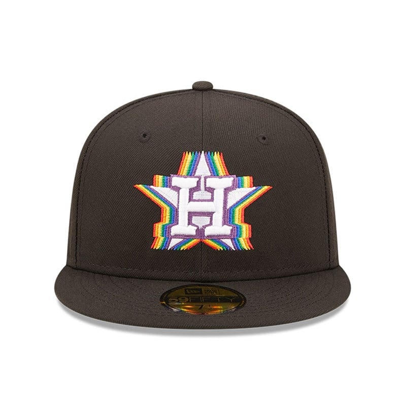 Black New Era Houston Astros MLB Prismatic Fitted Cap 59fifty | YFZT42791