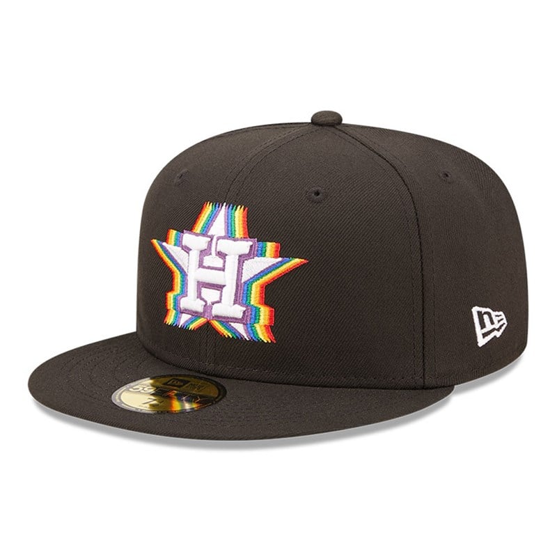 Black New Era Houston Astros MLB Prismatic Fitted Cap 59fifty | YFZT42791