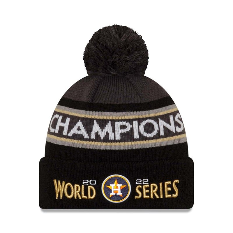 Black New Era Houston Astros MLB World Series Champions Cuff Beanie Hat Knit | NOZB12984