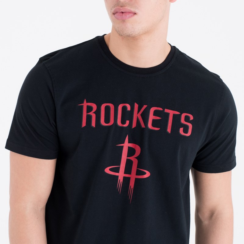 Black New Era Houston Rockets NBA Team Logo T-Shirt | AMXD37052