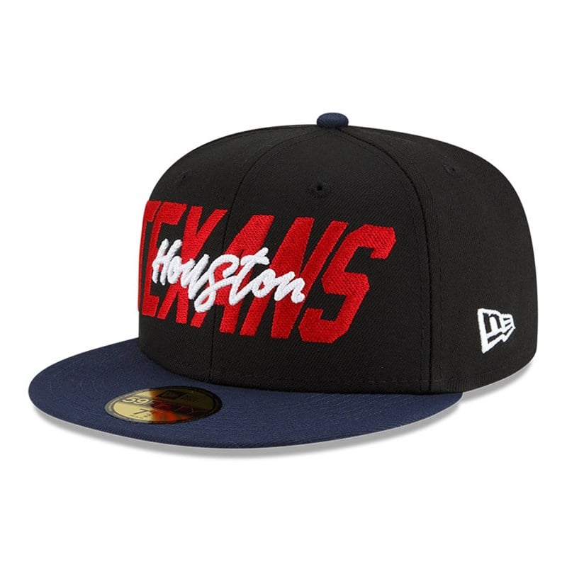 Black New Era Houston Texans NFL Draft Fitted Cap 59fifty | DFKW82390