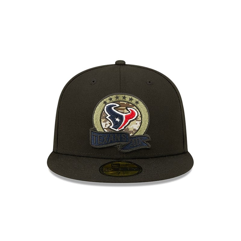 Black New Era Houston Texans NFL Salute To Service Fitted Cap 59fifty | IKOT04813