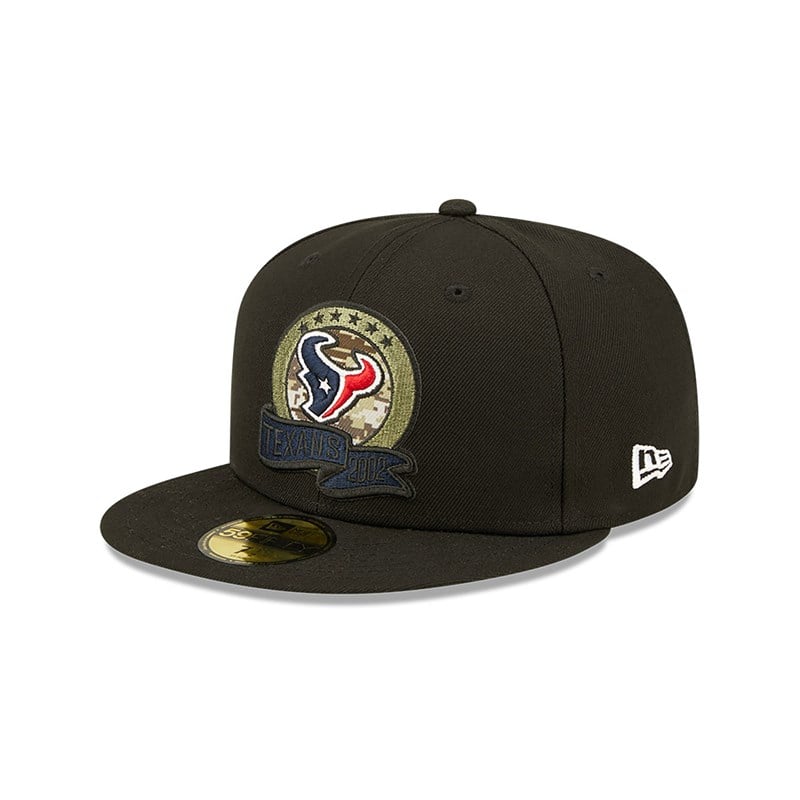 Black New Era Houston Texans NFL Salute To Service Fitted Cap 59fifty | IKOT04813