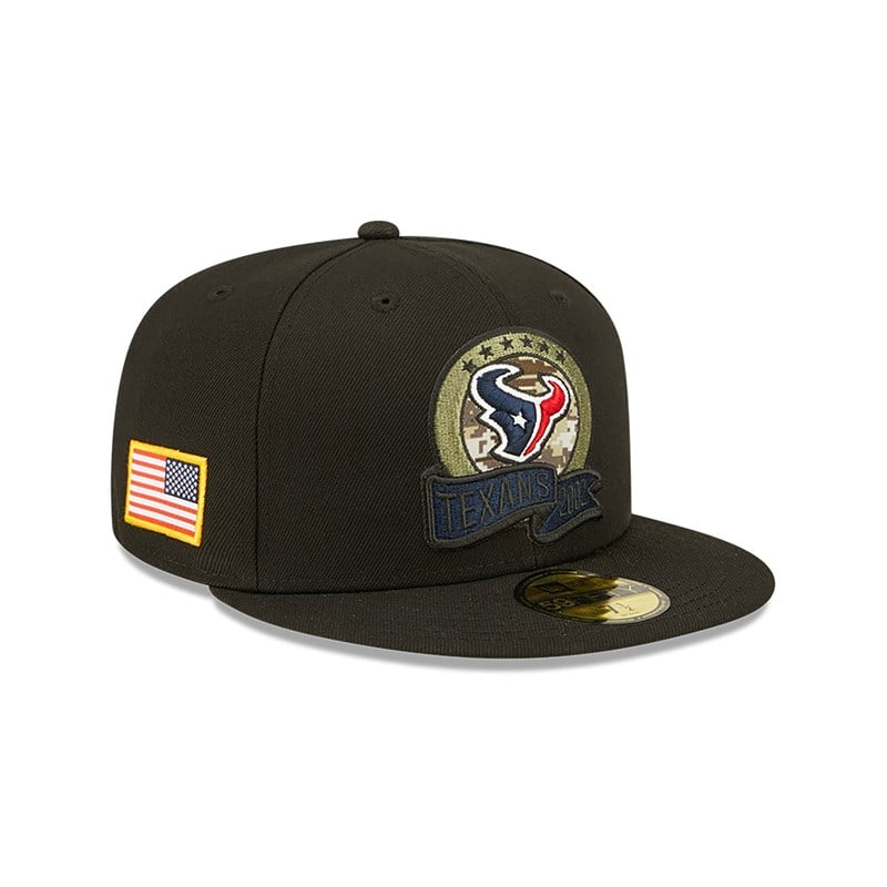 Black New Era Houston Texans NFL Salute To Service Fitted Cap 59fifty | IKOT04813