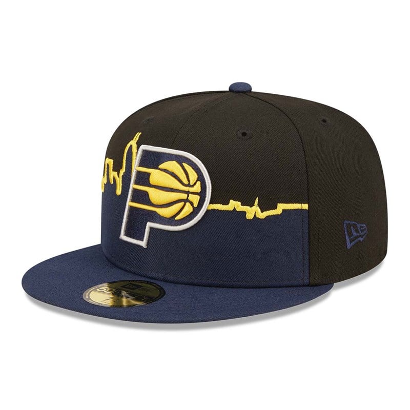 Black New Era Indiana Pacers NBA Tip Off 2022 Fitted Cap 59fifty | KXQC19348