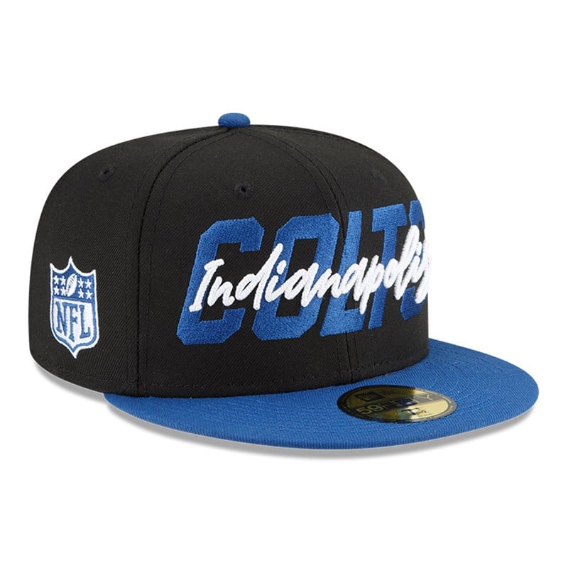 Black New Era Indianapolis Colts NFL Draft Fitted Cap 59fifty | VCRE02317