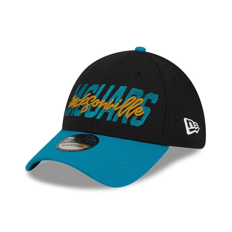 Black New Era Jacksonville Jaguars NFL Draft Stretch Fit Cap 39thirty | RXOC37425