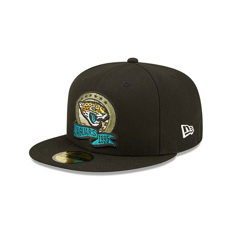 Black New Era Jacksonville Jaguars NFL Salute To Service Fitted Cap 59fifty | CTJH78203