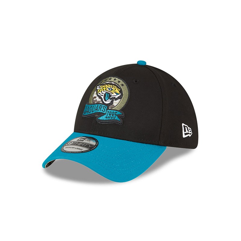 Black New Era Jacksonville Jaguars NFL Salute To Service Stretch Fit Cap 39thirty | IQBG96071