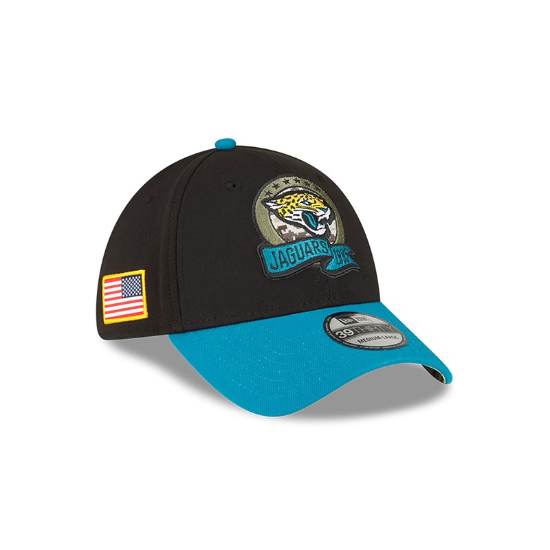 Black New Era Jacksonville Jaguars NFL Salute To Service Stretch Fit Cap 39thirty | IQBG96071