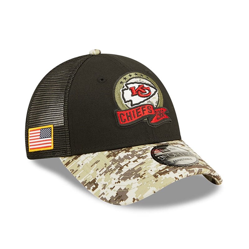 Black New Era Kansas City Chiefs NFL Salute To Service Cap Trucker | DGNC80193