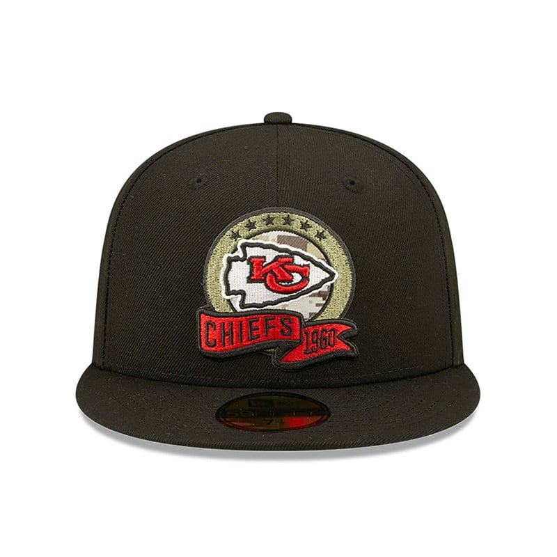 Black New Era Kansas City Chiefs NFL Salute To Service Fitted Cap 59fifty | HWDA15026