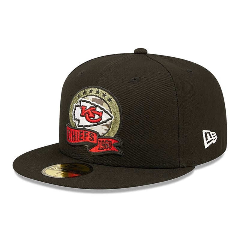 Black New Era Kansas City Chiefs NFL Salute To Service Fitted Cap 59fifty | HWDA15026