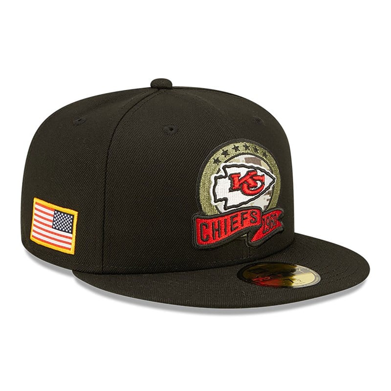 Black New Era Kansas City Chiefs NFL Salute To Service Fitted Cap 59fifty | HWDA15026