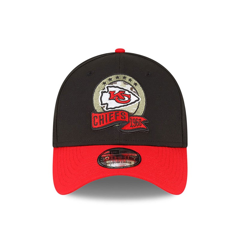 Black New Era Kansas City Chiefs NFL Salute To Service Stretch Fit Cap 39thirty | ILXK86501