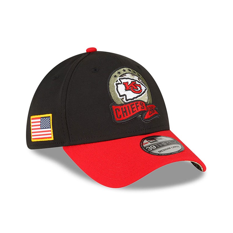 Black New Era Kansas City Chiefs NFL Salute To Service Stretch Fit Cap 39thirty | ILXK86501