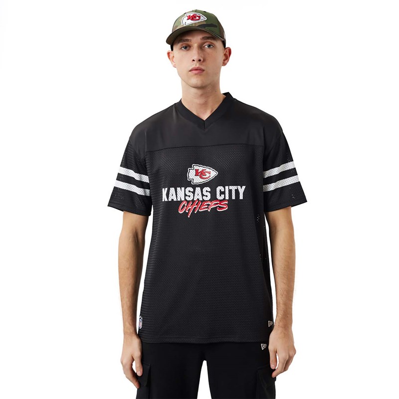 Black New Era Kansas City Chiefs NFL Script Jersey T-Shirt | IUPS58740