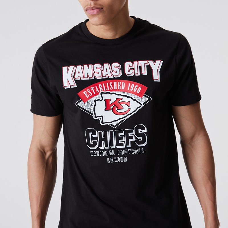 Black New Era Kansas City Chiefs NFL Team Wordmark T-Shirt | CWQJ35012