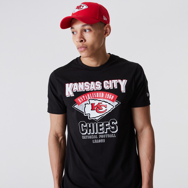 Black New Era Kansas City Chiefs NFL Team Wordmark T-Shirt | CWQJ35012