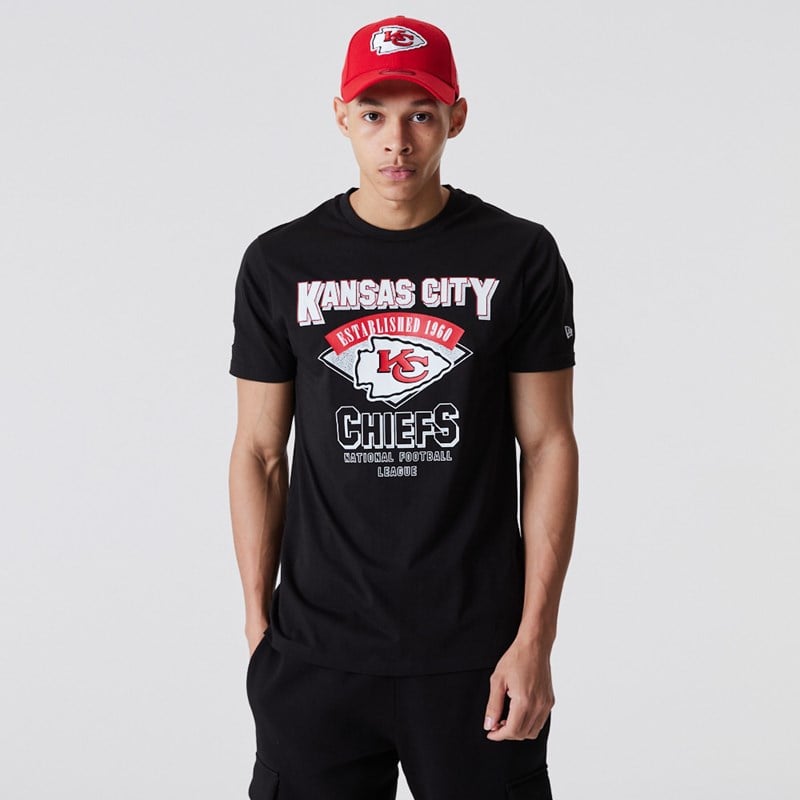 Black New Era Kansas City Chiefs NFL Team Wordmark T-Shirt | CWQJ35012