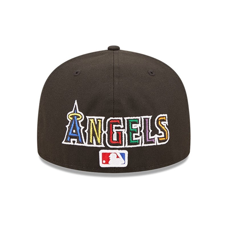 Black New Era La Angels MLB Prismatic Fitted Cap 59fifty | HKDF94762