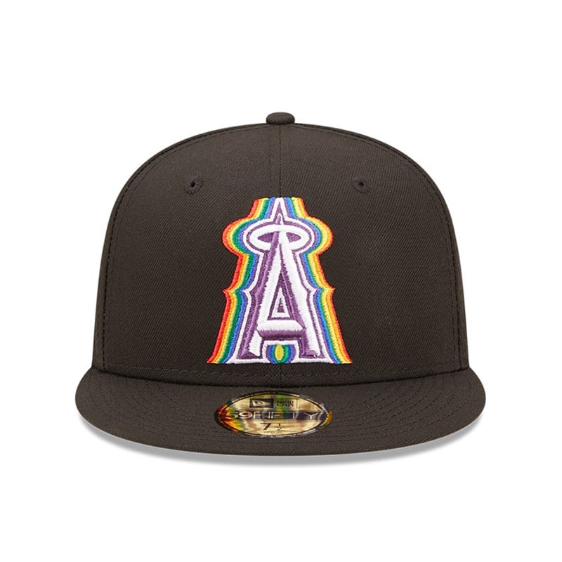 Black New Era La Angels MLB Prismatic Fitted Cap 59fifty | HKDF94762