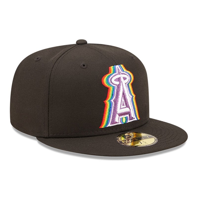 Black New Era La Angels MLB Prismatic Fitted Cap 59fifty | HKDF94762