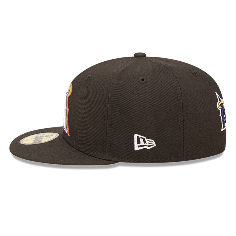 Black New Era La Angels MLB Prismatic Fitted Cap 59fifty | HKDF94762