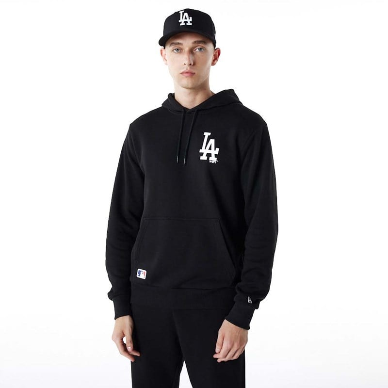 Black New Era La Dodgers Essentials Hoodie | XEFC75086