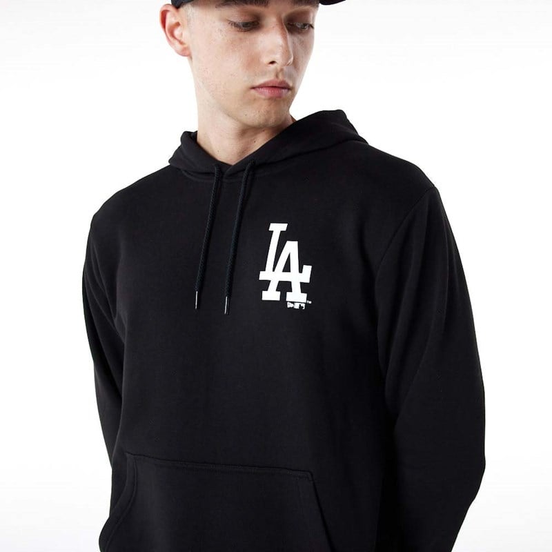 Black New Era La Dodgers Essentials Hoodie | XEFC75086