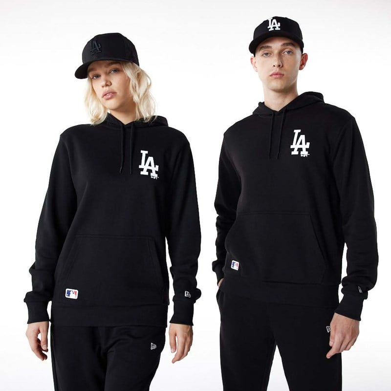 Black New Era La Dodgers Essentials Hoodie | XEFC75086