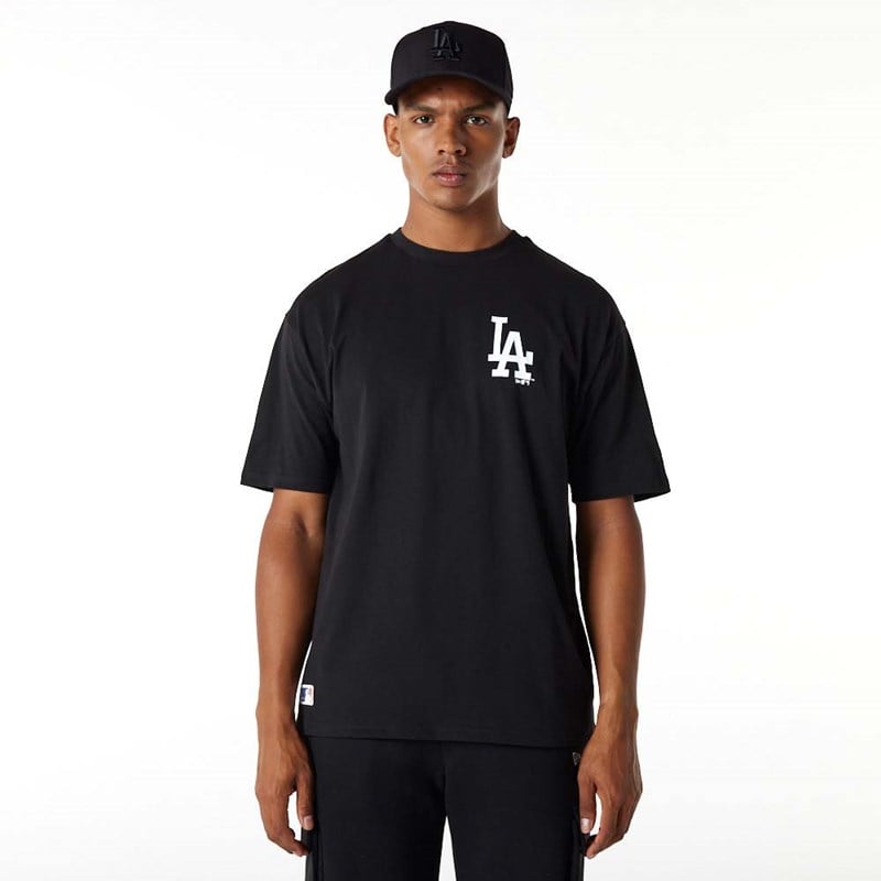 Black New Era La Dodgers Essentials Oversized T-Shirt | XRZN49706