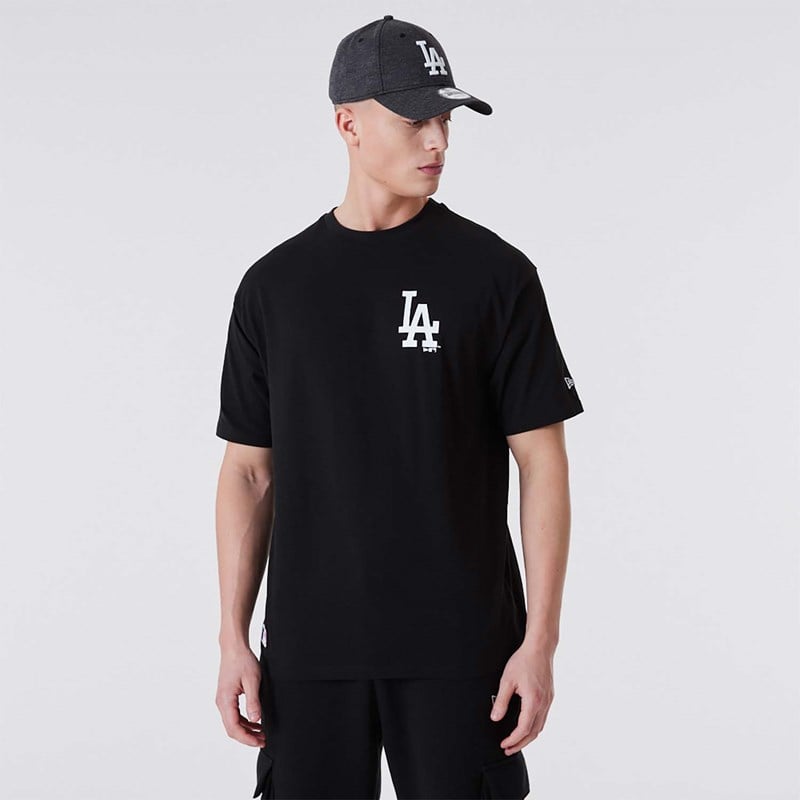 Black New Era La Dodgers Essentials Oversized T-Shirt | XRZN49706