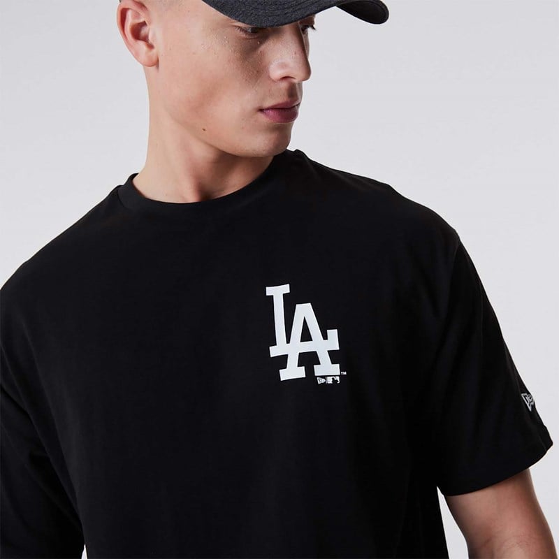 Black New Era La Dodgers Essentials Oversized T-Shirt | XRZN49706