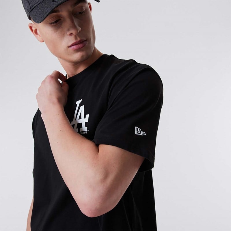 Black New Era La Dodgers Essentials Oversized T-Shirt | XRZN49706