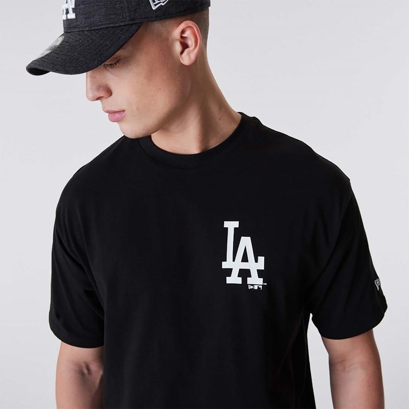 Black New Era La Dodgers Essentials Oversized T-Shirt | XRZN49706