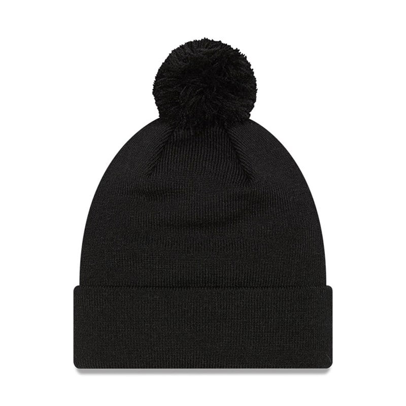 Black New Era La Dodgers Infill Bobble Beanie Hat Knit | RUQD31089