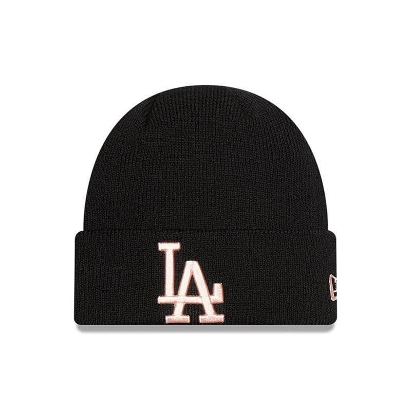 Black New Era La Dodgers League Essential Kids Beanie Hat Knit | PKRB70265