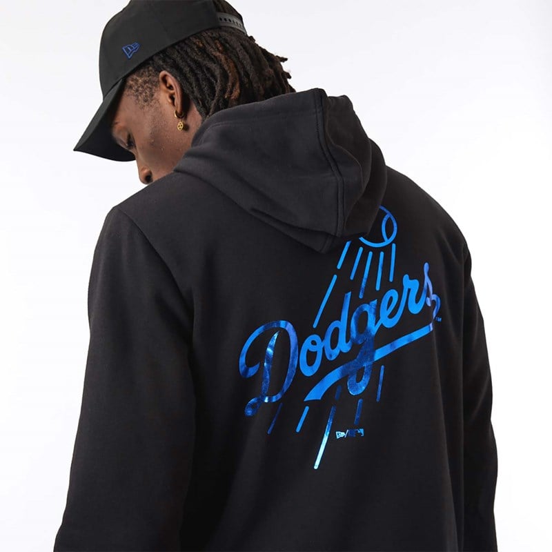 Black New Era La Dodgers MLB Foil Hoodie | TMEW15984